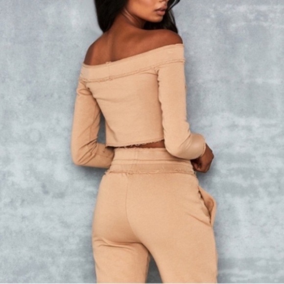NEW Mistress Rocks Tumble Off The Shoulder Crop Top Size Large Brown - Picture 6 of 7